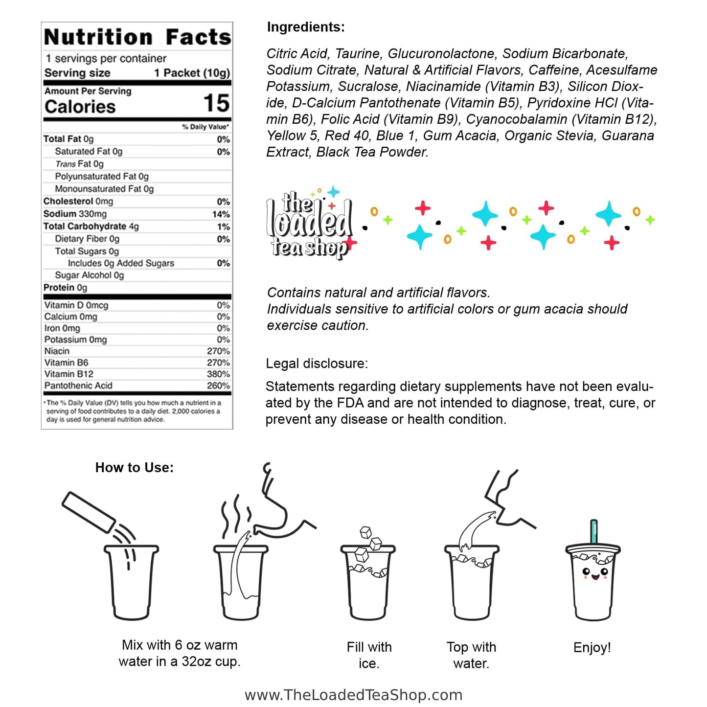 Spring Fever Loaded Tea Nutrition Facts