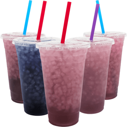 Five drinks in the berry Loaded Tea Shop bundle.
