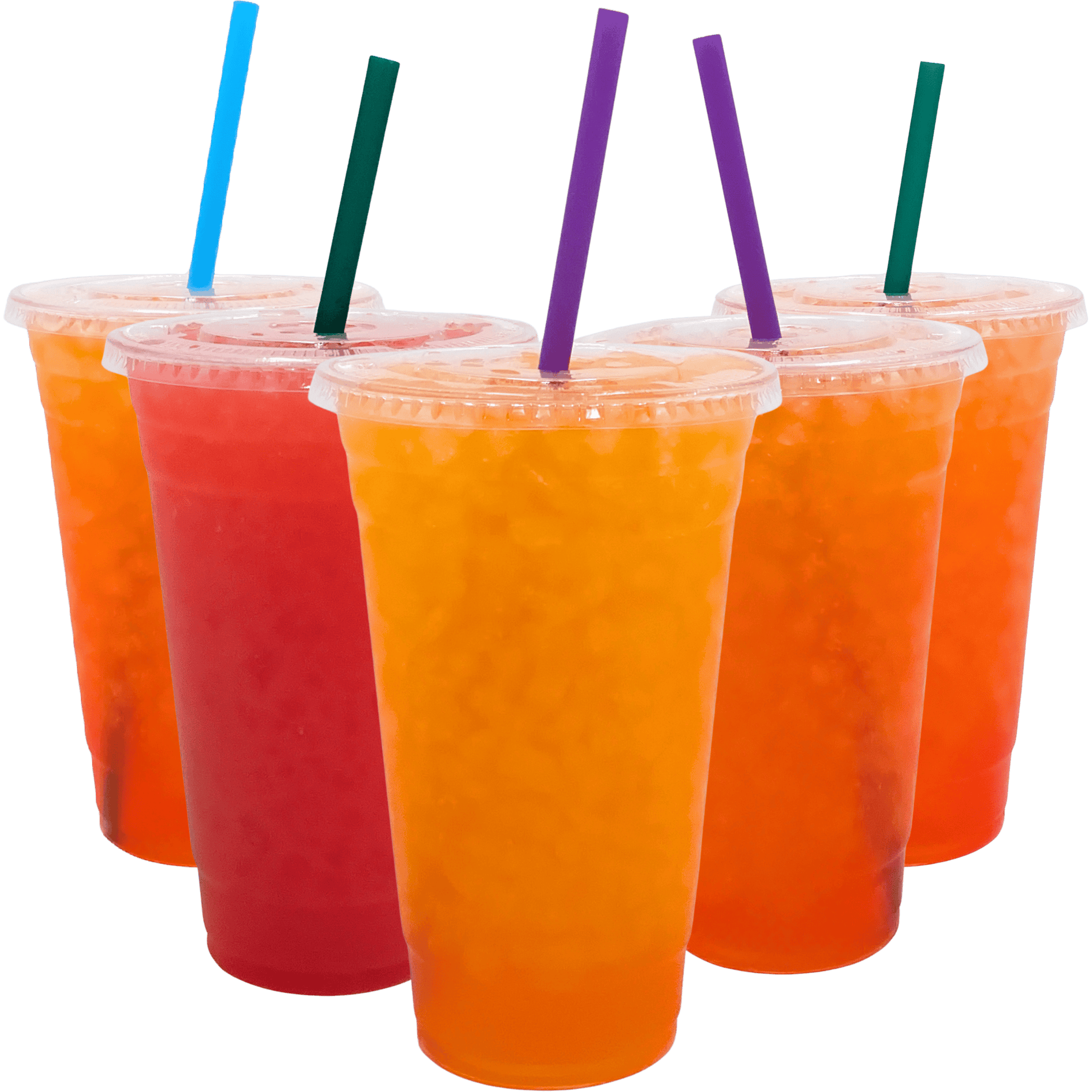 Five drinks in the orange Loaded Tea Shop bundle.