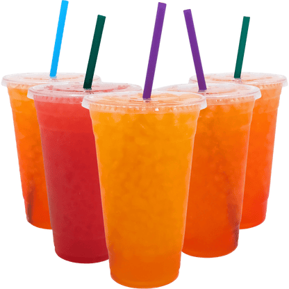 Five drinks in the orange Loaded Tea Shop bundle.