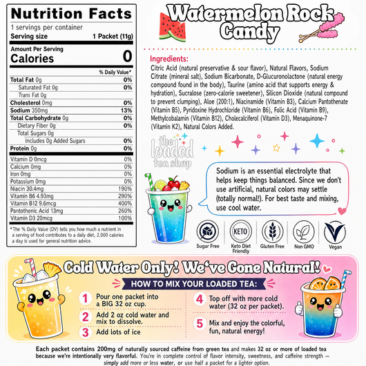 Watermelon Rock Candy (Caffeine- Free)