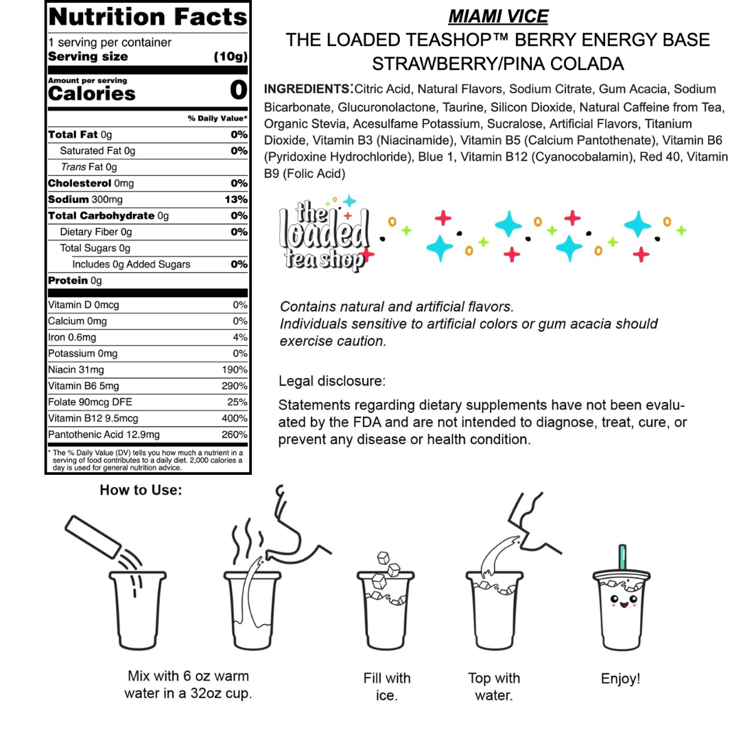 Vice Tea Menu Ingredients – The Loaded Tea Shop