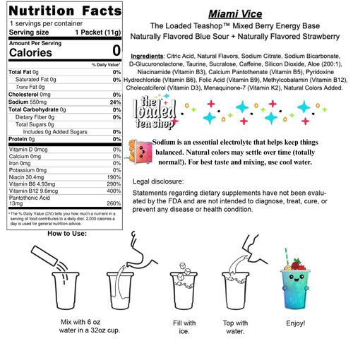 Vice Tea Menu Ingredients – The Loaded Tea Shop