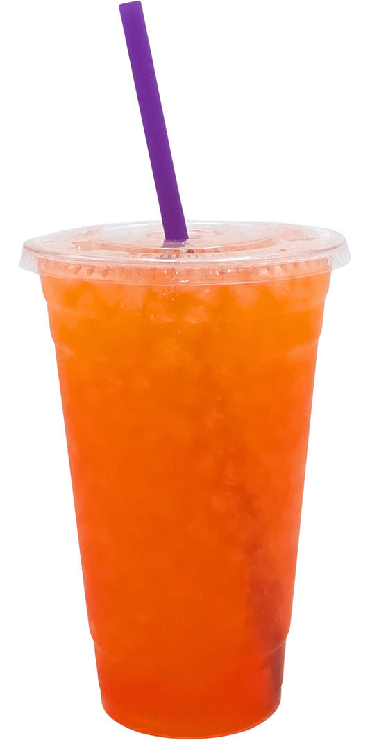 Cindy Flavored Loaded Tea in a Cup. Orange Color.