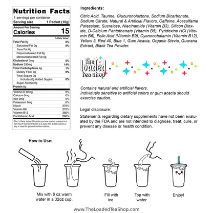 The Loaded Tea Shop Nutrition Facts & Ingredients