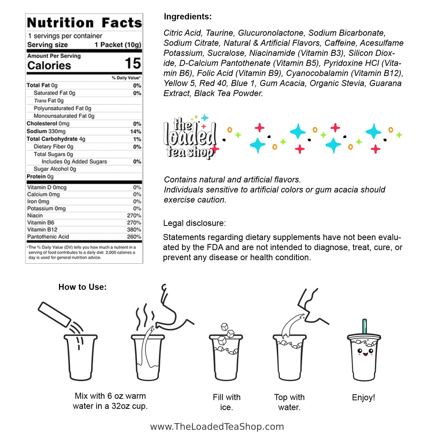 Fruit Rollup Loaded Tea Nutrition Facts